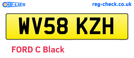WV58KZH are the vehicle registration plates.