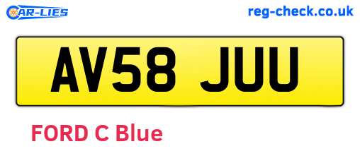 AV58JUU are the vehicle registration plates.