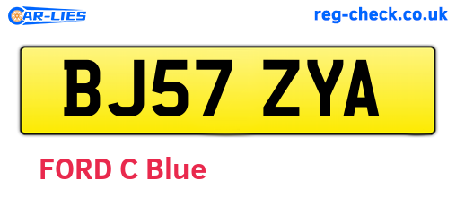 BJ57ZYA are the vehicle registration plates.
