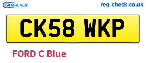 CK58WKP are the vehicle registration plates.