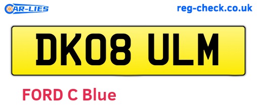 DK08ULM are the vehicle registration plates.