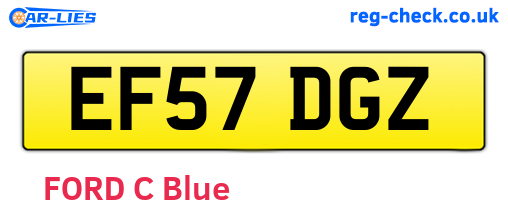 EF57DGZ are the vehicle registration plates.