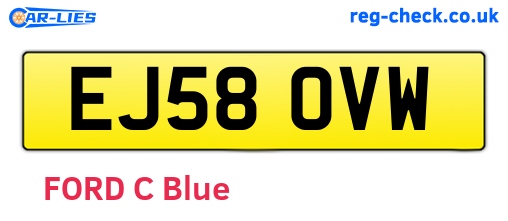 EJ58OVW are the vehicle registration plates.