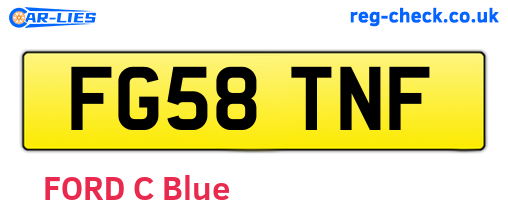 FG58TNF are the vehicle registration plates.