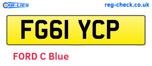 FG61YCP are the vehicle registration plates.