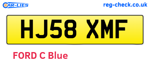 HJ58XMF are the vehicle registration plates.