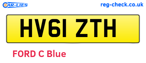 HV61ZTH are the vehicle registration plates.