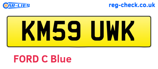 KM59UWK are the vehicle registration plates.