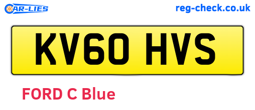 KV60HVS are the vehicle registration plates.