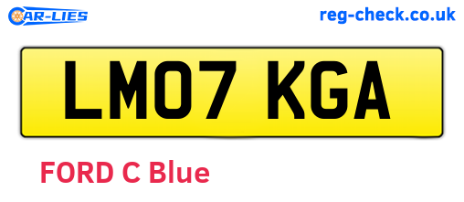 LM07KGA are the vehicle registration plates.