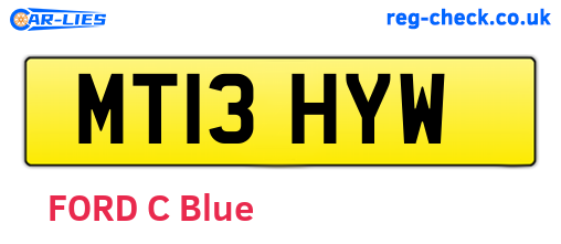 MT13HYW are the vehicle registration plates.