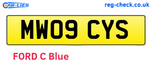 MW09CYS are the vehicle registration plates.