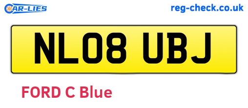 NL08UBJ are the vehicle registration plates.