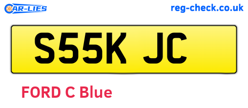 S55KJC are the vehicle registration plates.