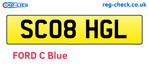 SC08HGL are the vehicle registration plates.