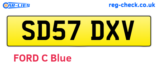 SD57DXV are the vehicle registration plates.