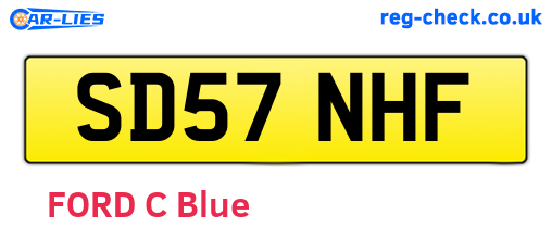 SD57NHF are the vehicle registration plates.