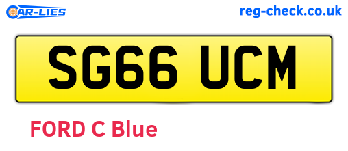 SG66UCM are the vehicle registration plates.