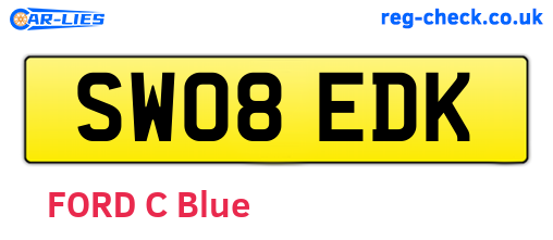 SW08EDK are the vehicle registration plates.
