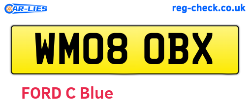 WM08OBX are the vehicle registration plates.
