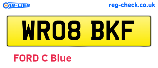 WR08BKF are the vehicle registration plates.