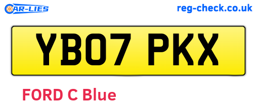 YB07PKX are the vehicle registration plates.