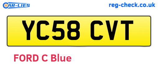 YC58CVT are the vehicle registration plates.