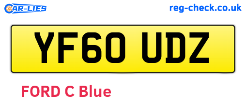 YF60UDZ are the vehicle registration plates.