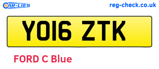 YO16ZTK are the vehicle registration plates.