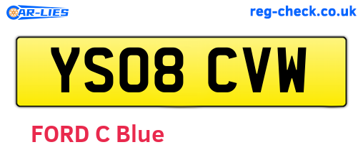 YS08CVW are the vehicle registration plates.