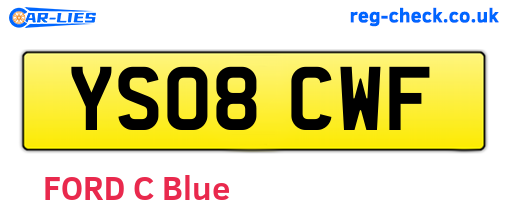 YS08CWF are the vehicle registration plates.