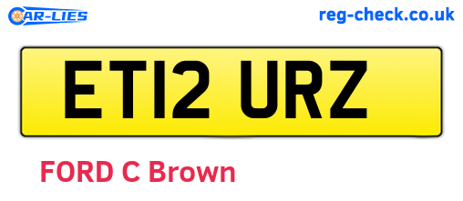 ET12URZ are the vehicle registration plates.