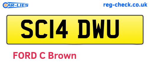 SC14DWU are the vehicle registration plates.