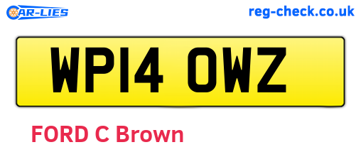 WP14OWZ are the vehicle registration plates.