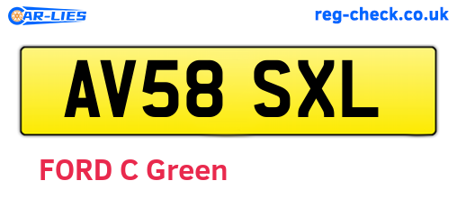 AV58SXL are the vehicle registration plates.