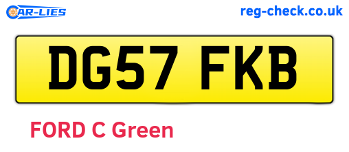 DG57FKB are the vehicle registration plates.