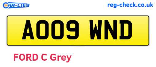 AO09WND are the vehicle registration plates.