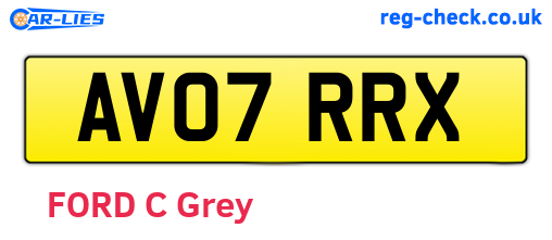 AV07RRX are the vehicle registration plates.