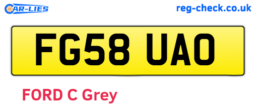 FG58UAO are the vehicle registration plates.