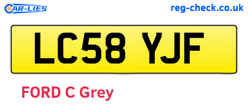 LC58YJF are the vehicle registration plates.