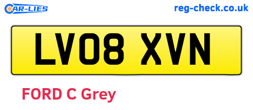 LV08XVN are the vehicle registration plates.