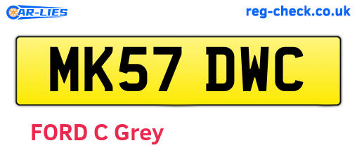 MK57DWC are the vehicle registration plates.