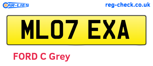 ML07EXA are the vehicle registration plates.