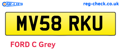 MV58RKU are the vehicle registration plates.