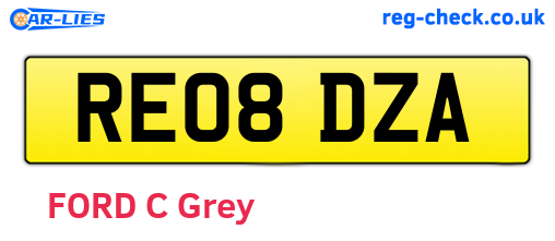 RE08DZA are the vehicle registration plates.