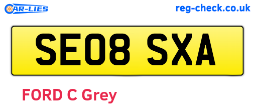 SE08SXA are the vehicle registration plates.