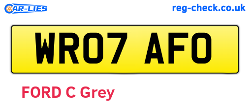WR07AFO are the vehicle registration plates.