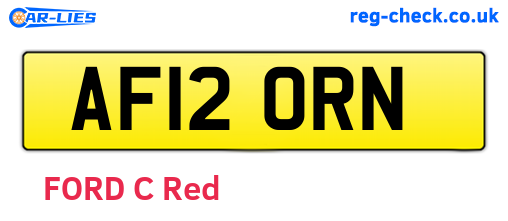 AF12ORN are the vehicle registration plates.