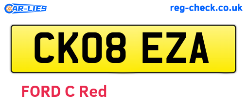 CK08EZA are the vehicle registration plates.