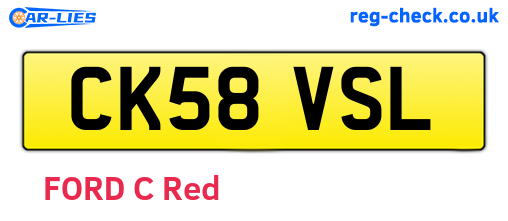 CK58VSL are the vehicle registration plates.